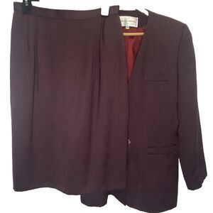 Vintage CASUAL CORNER 2-Piece Skirt Blazer Suit Set Petite 10 Womens 10P Purple